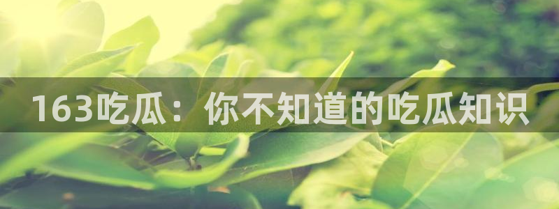 高血糖可以吃籽瓜吗：163吃瓜：你不知道的吃瓜知识